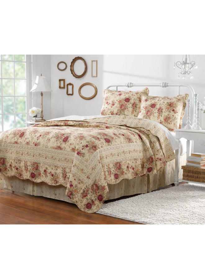 Greenland Home Antique Rose Full/Queen Quilt Set