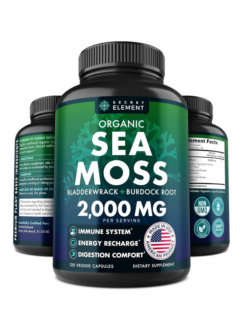 Organic Sea Moss 2000mg 120 Capsules