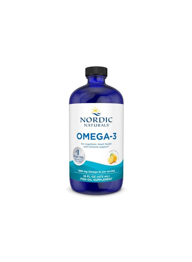 Nordic Naturals Omega-3, Lemon Flavor - 16 oz - 1560 mg Omega-3 - Fish Oil - EPA & DHA - Immune Support, Brain & Heart Health, Optimal Wellness - Non-GMO - 96 Servings