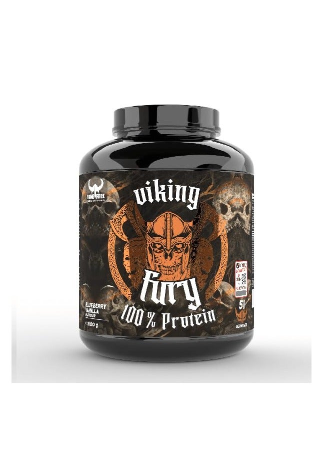 Viking Fury 100% Protein Powder Vanilla Flavor – 1800g, 51 Servings – High-Protein Supplement for Muscle Growth