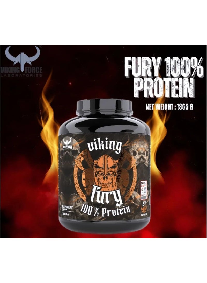 Viking Fury 100% Protein Powder Vanilla Flavor – 1800g, 51 Servings – High-Protein Supplement for Muscle Growth