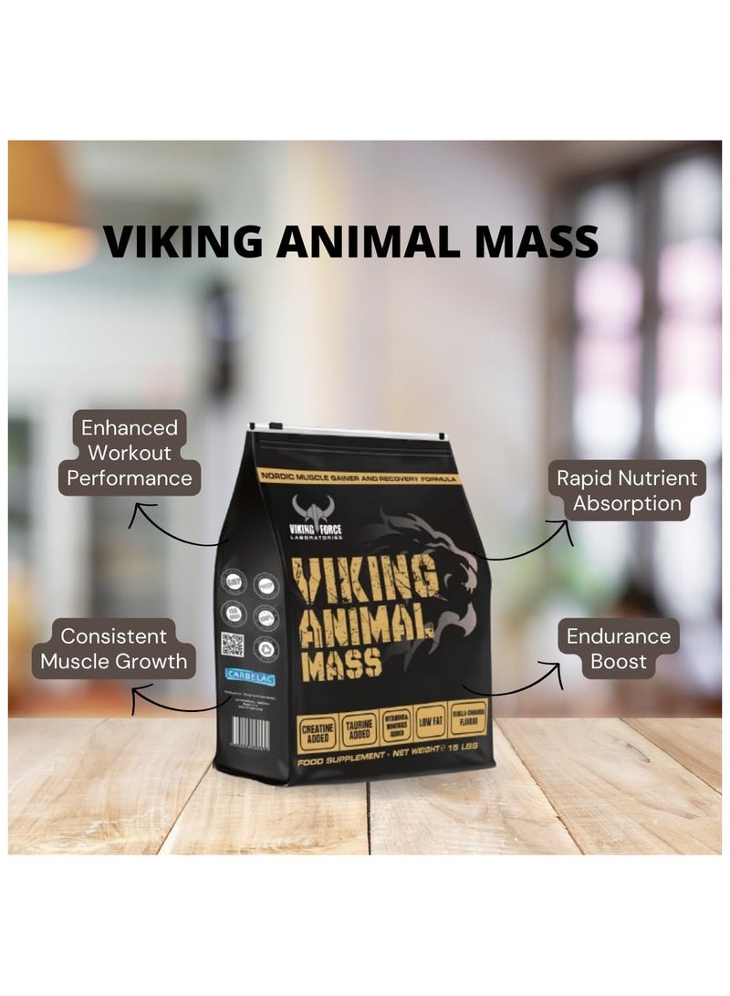 Viking Animal Mass Bulk Pack- 6800g, 68 servings, Excellent Nordic muscle gainer & recovery formula (Peach)