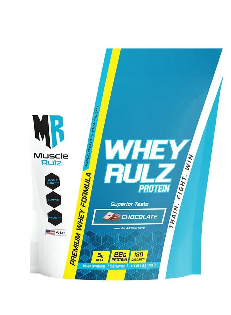 Musclerulz, Whey Rulz Protein, 4LB, Chocolate, 52 Servings