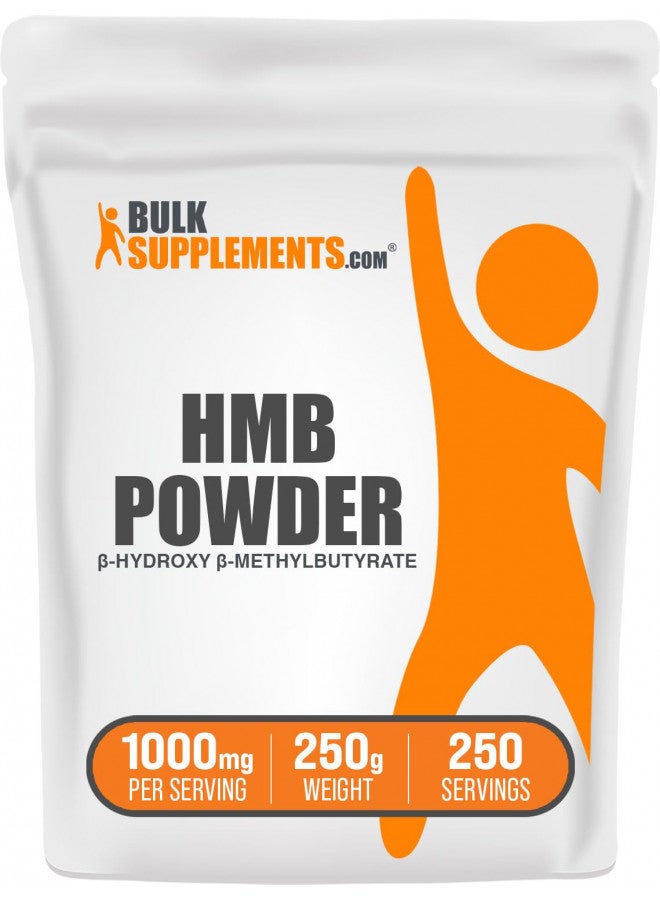 HMB Powder (Beta-Hydroxy Beta-Methylbutyrate) - HMB Supplement - HMB Free Acid - HMB 1000 mg - Calcium HMB - HMB Powder Supplements - 250 Servings (250 Grams - 8.8 oz)