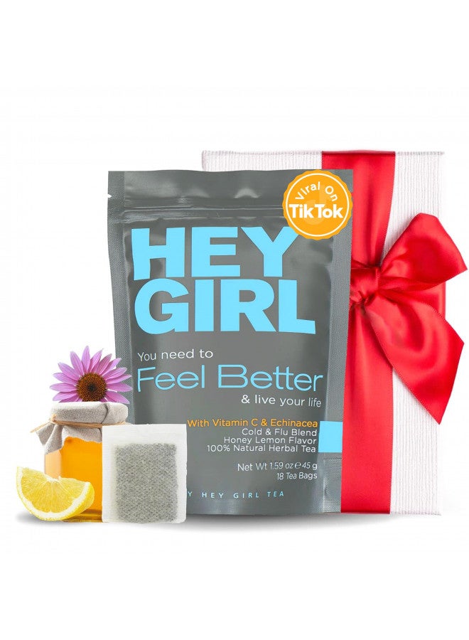 Get Well Soon Gifts For Women | Immunity Tea For Colds and Sore Throat with Elderberry, Echinacea | Care Package For Sick Friend to Feel Better | Recovery Immune Support, Herbal Throat Coat Tea Bags