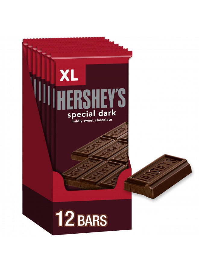 HERSHEY'S SPECIAL DARK Mildly Sweet Dark Chocolate XL, Candy Bulk Pack, 4.25 oz (12 Count)