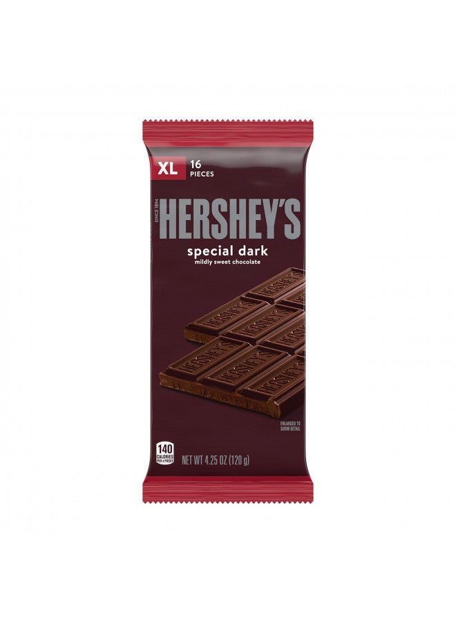 HERSHEY'S SPECIAL DARK Mildly Sweet Dark Chocolate XL, Candy Bulk Pack, 4.25 oz (12 Count)