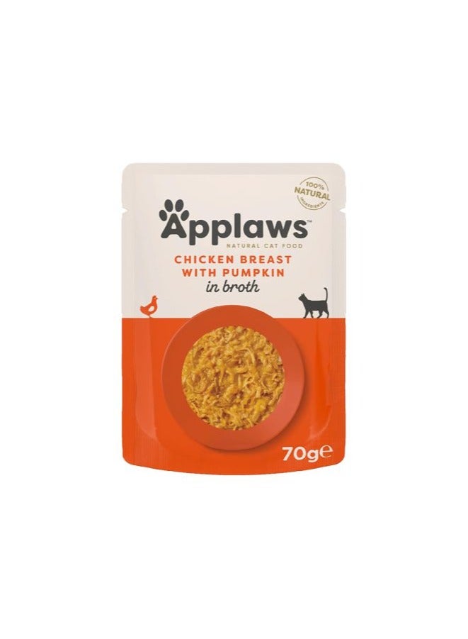 APPLAWS CHICKENBREAST WITH PUMPKIN 1 BOX - 12 PS x 70 G  FOR CAT