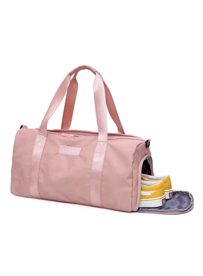 Zipper Closure Polyester Weekender Light Pink