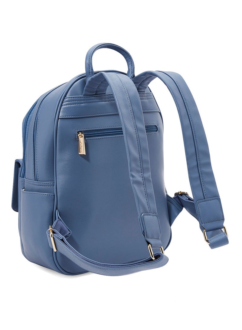 Faux Leather Backpack Blue