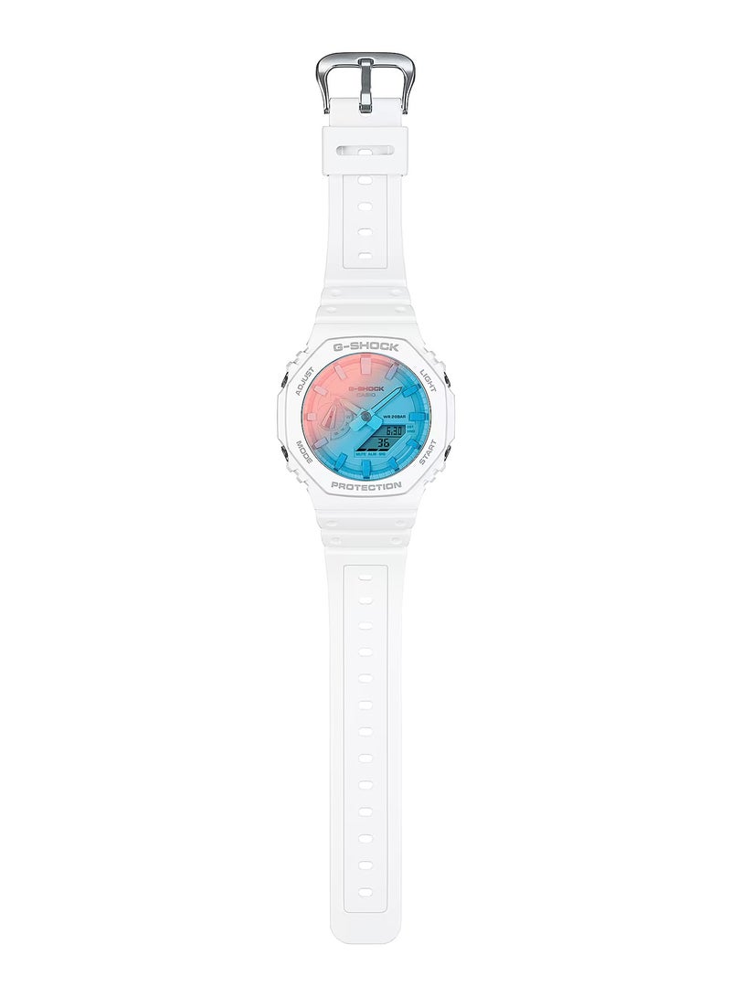 Beach Time Lapse 45.4mm Multicolour Dial with White Band GA-2100TL-7A