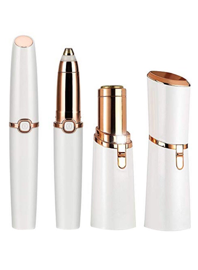 2-In-1 Eyebrow Facial Epilator White/Gold