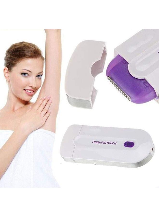 Instant Painless Facial Body Hair Remover Trimmer Shaver White/Purple 12 x 4.7 1.3centimeter