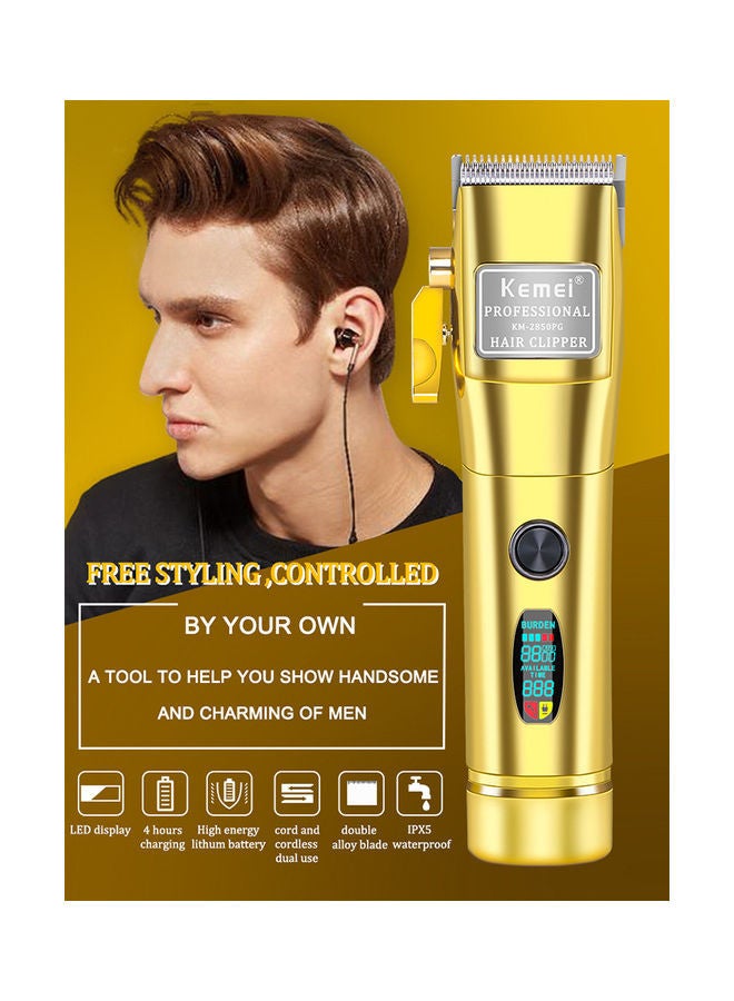 Electric Cordless Hair Trimmer Gold 4 x 19cm