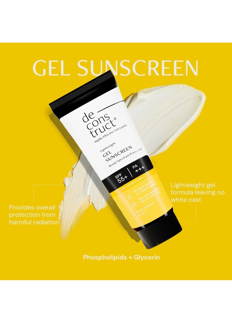 Deconstruct Radiance & Defense Combo: Face Wash for Skin Brightening & Gel Sunscreen for Sun Protection