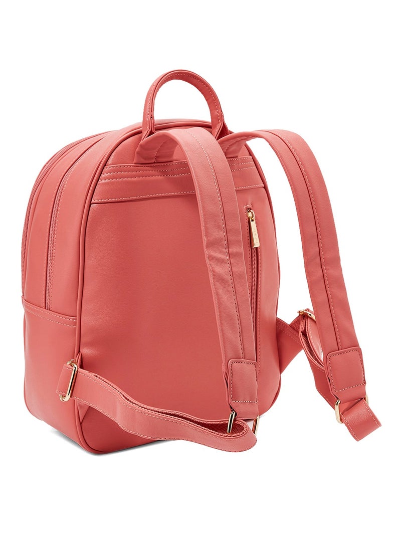 Faux Leather Backpack Red