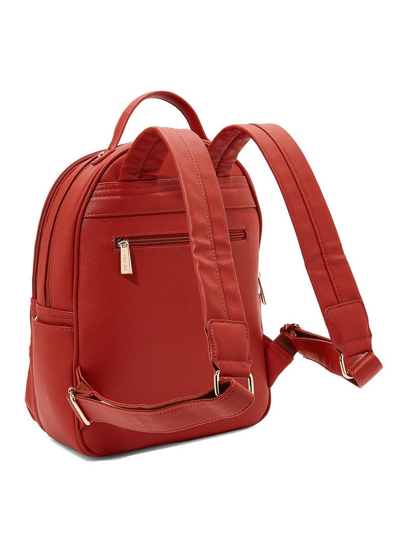 Faux Leather Backpack Orange