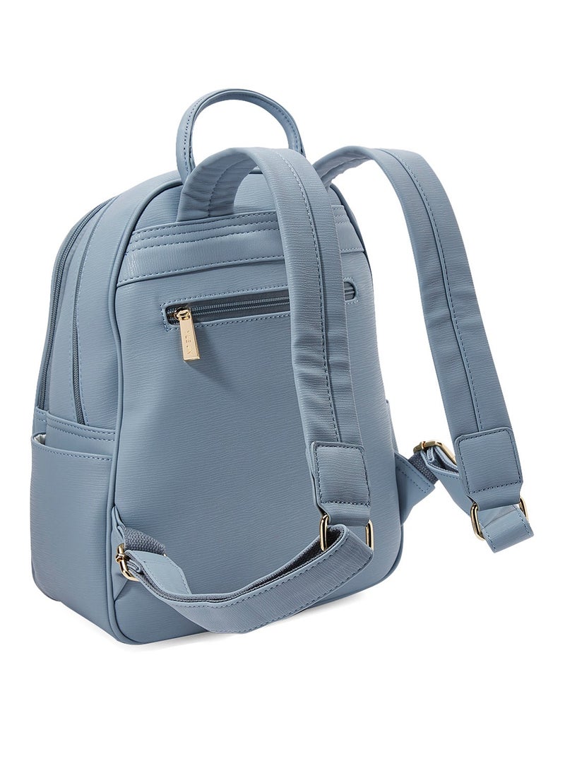 Faux Leather Backpack Blue