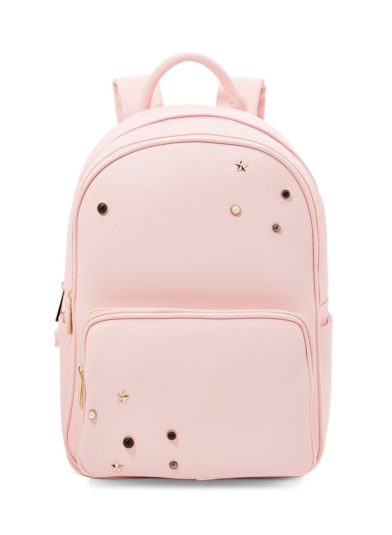 Faux Leather Backpack Pink