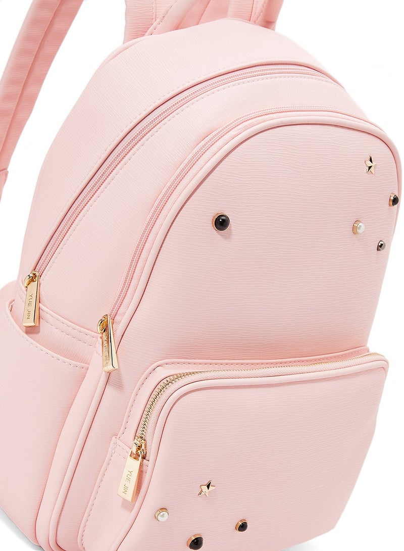 Faux Leather Backpack Pink