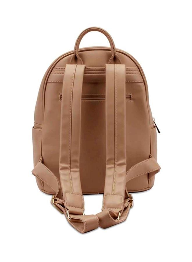 Faux Leather Fashion Backpack Apricot