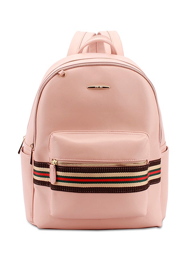 Faux Leather Fashion Backpack Pink