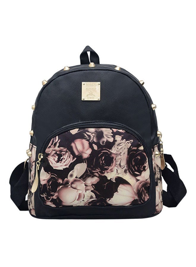 Flower Printed Backpack Blue