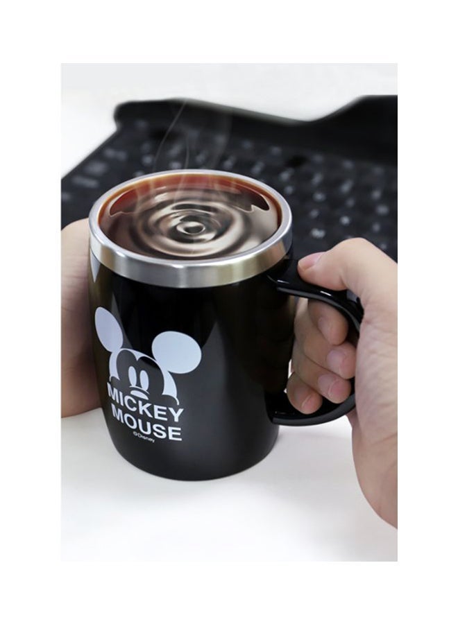 Stainless Steel Cartoon Mickey Office Insulated Coffee Mug Cup Black 15cm