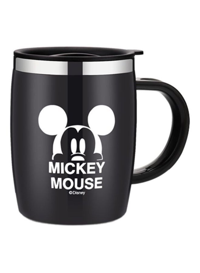 Stainless Steel Cartoon Mickey Office Insulated Coffee Mug Cup Black 15cm