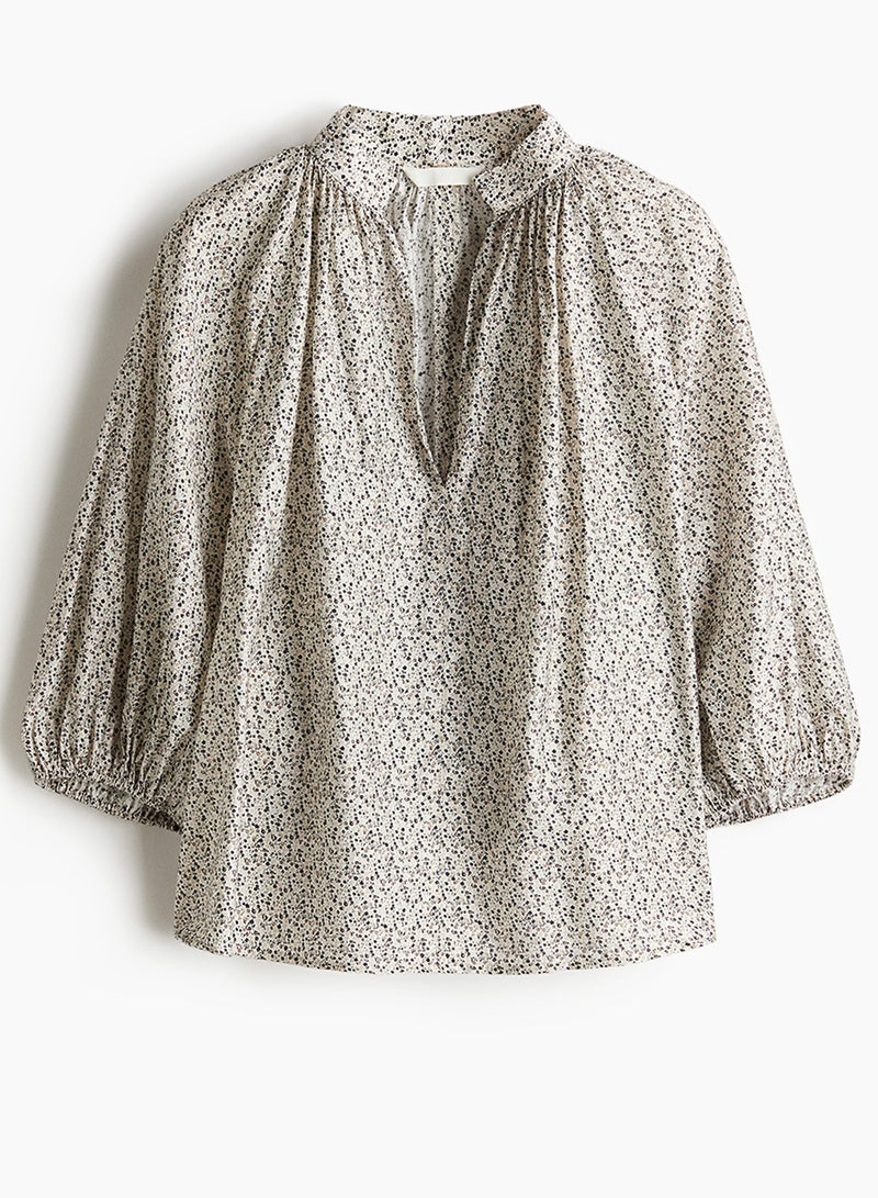 Balloon-Sleeved Blouse