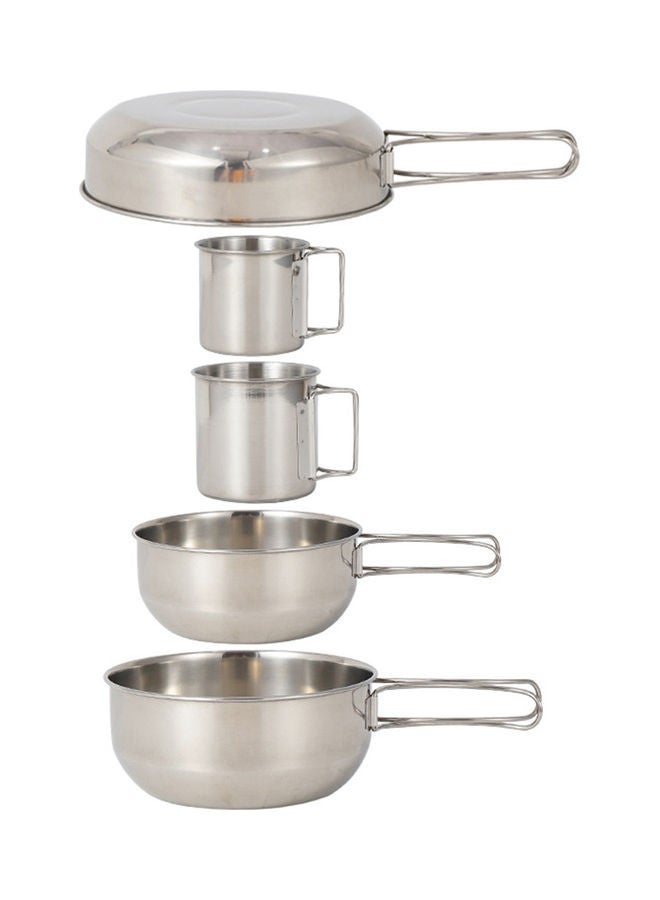 5-Piece Camping Pot 15.7x9x15.7cm