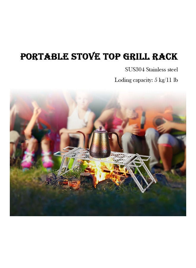 Portable Stove Top Grill Rack With Storage Bag 50x15cm