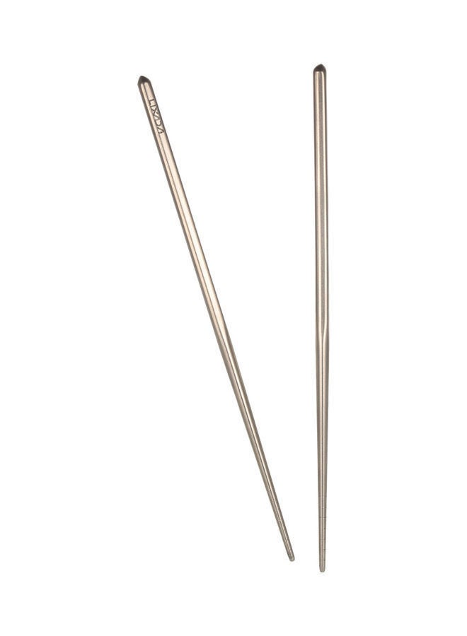 1-Pair Camping Titanium Lightweight Chopsticks 25.00 x 1.00 3.00cm