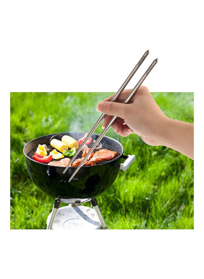 1-Pair Camping Titanium Lightweight Chopsticks 25.00 x 1.00 3.00cm