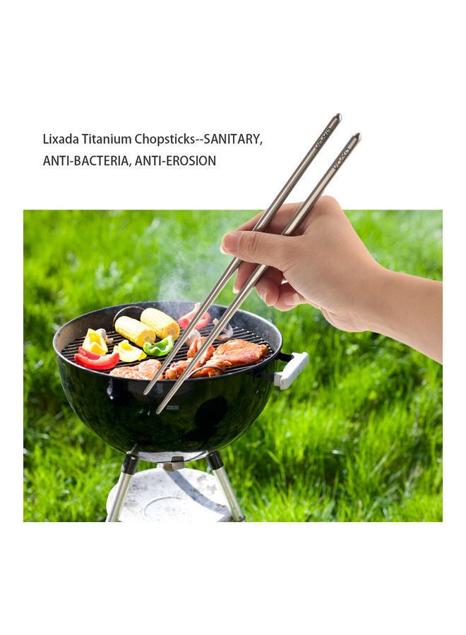 1-Pair Camping Titanium Lightweight Chopsticks 25.00 x 1.00 3.00cm