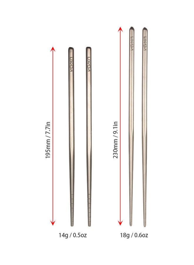 1-Pair Camping Titanium Lightweight Chopsticks 25.00 x 1.00 3.00cm