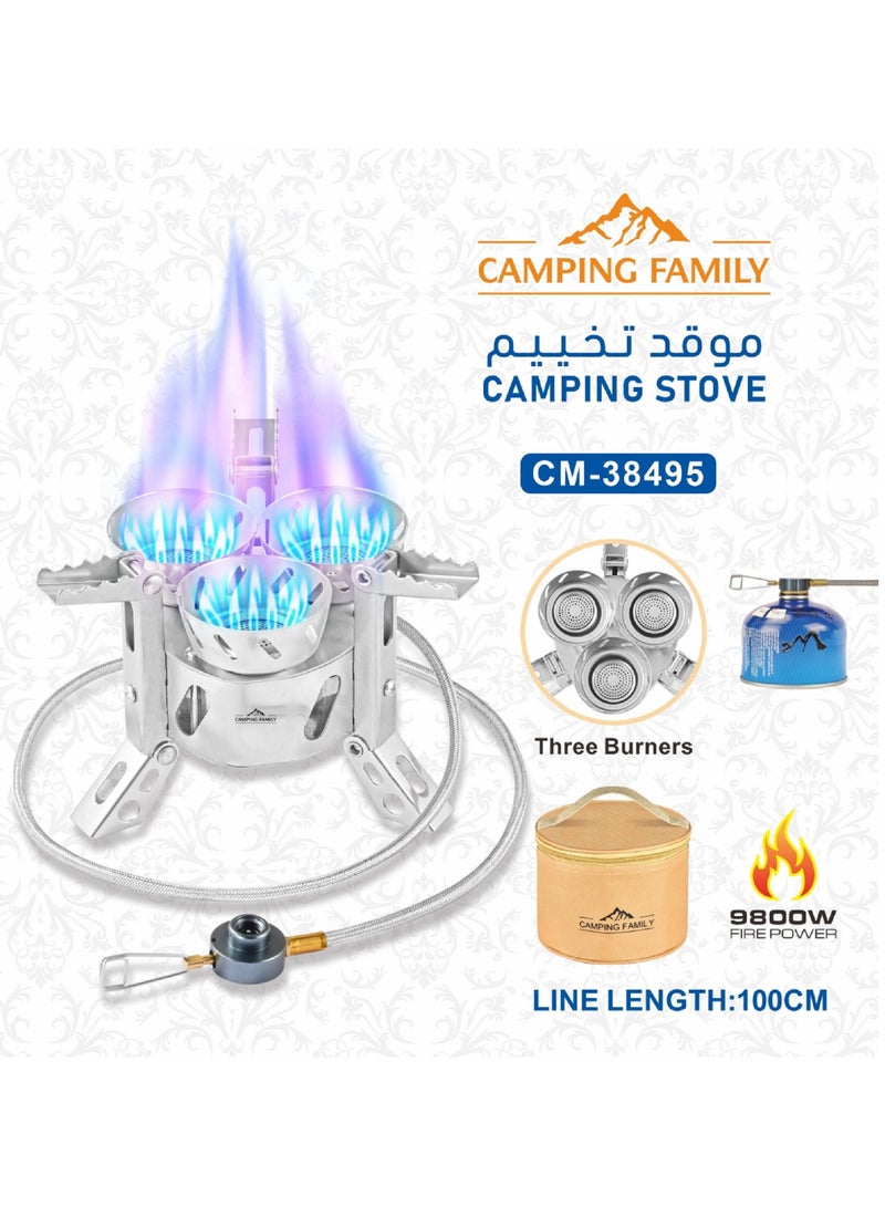 Camping Family 9800W Camping Gas Stove With 3 Burners