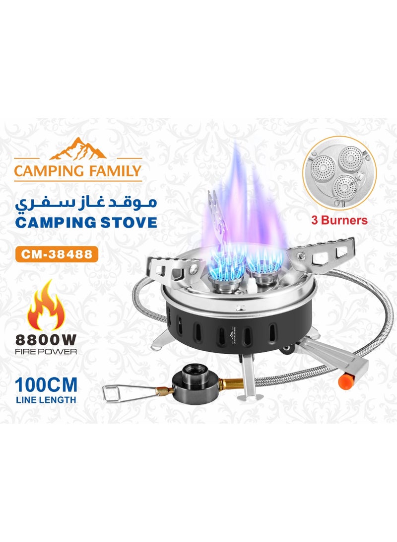 Camping Family 8800W Camping Gas Stove With 3 Burners