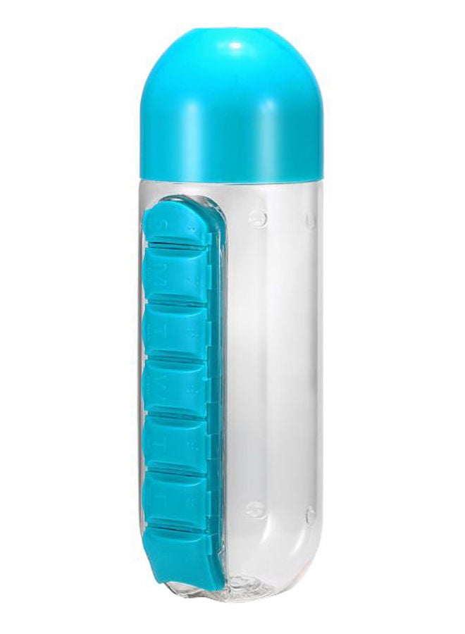 Portable Water Bottle With Pill Grids 600ml