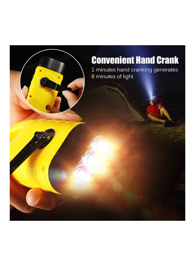 Outdoor Camping Hand Cranked LED Light Yellow 13 x 3.7 5.5cm