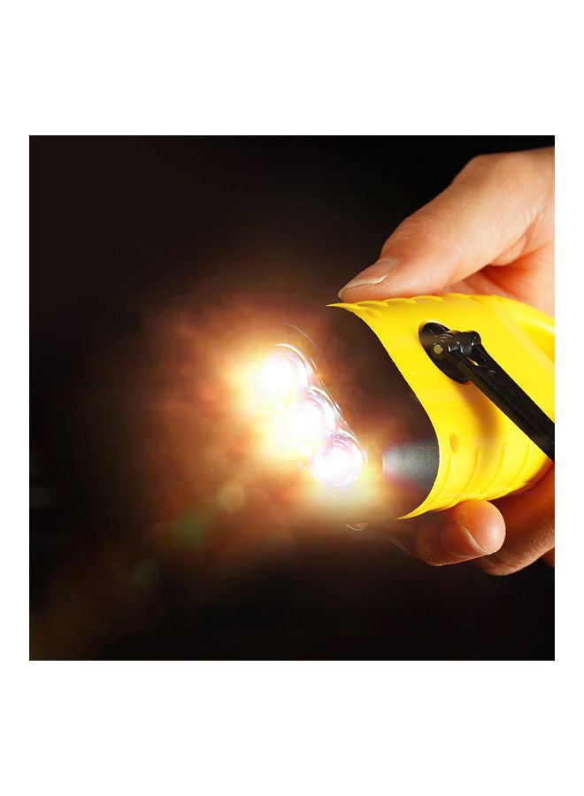 Outdoor Camping Hand Cranked LED Light Yellow 13 x 3.7 5.5cm