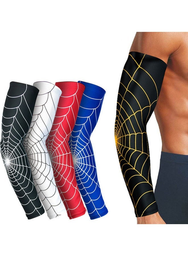 Spider Web Pattern Arm Guard Tennis Badminton Sports Elbow Sleeve Pad Brace 20 x 10 20cm