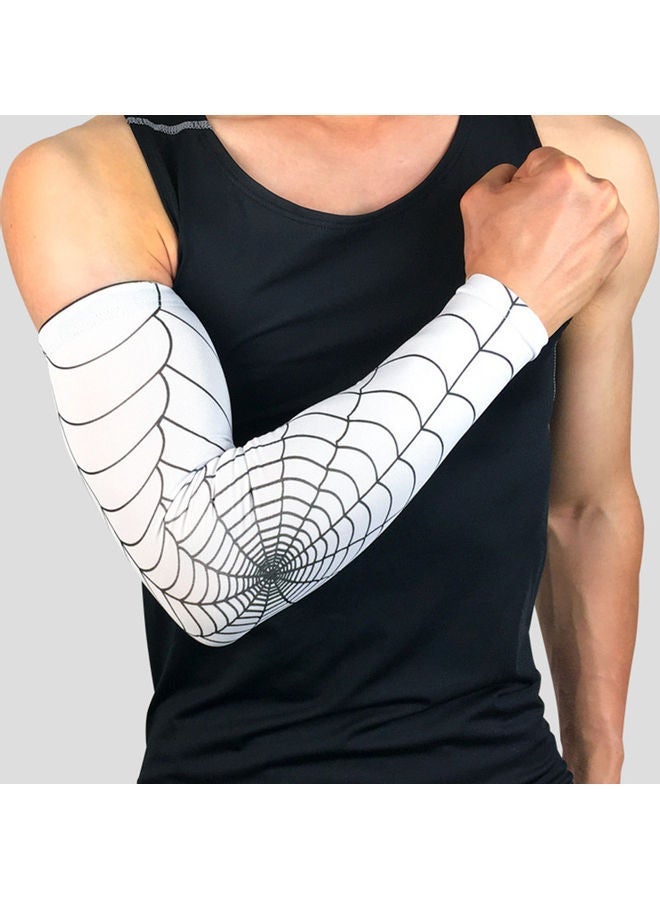 Spider Web Pattern Arm Guard Tennis Badminton Sports Elbow Sleeve Pad Brace 20 x 10 20cm