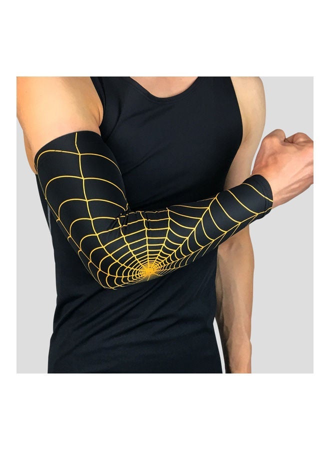 Spider Web Pattern Arm Guard Tennis Badminton Sports Elbow Sleeve Pad Brace 20 x 10 20cm