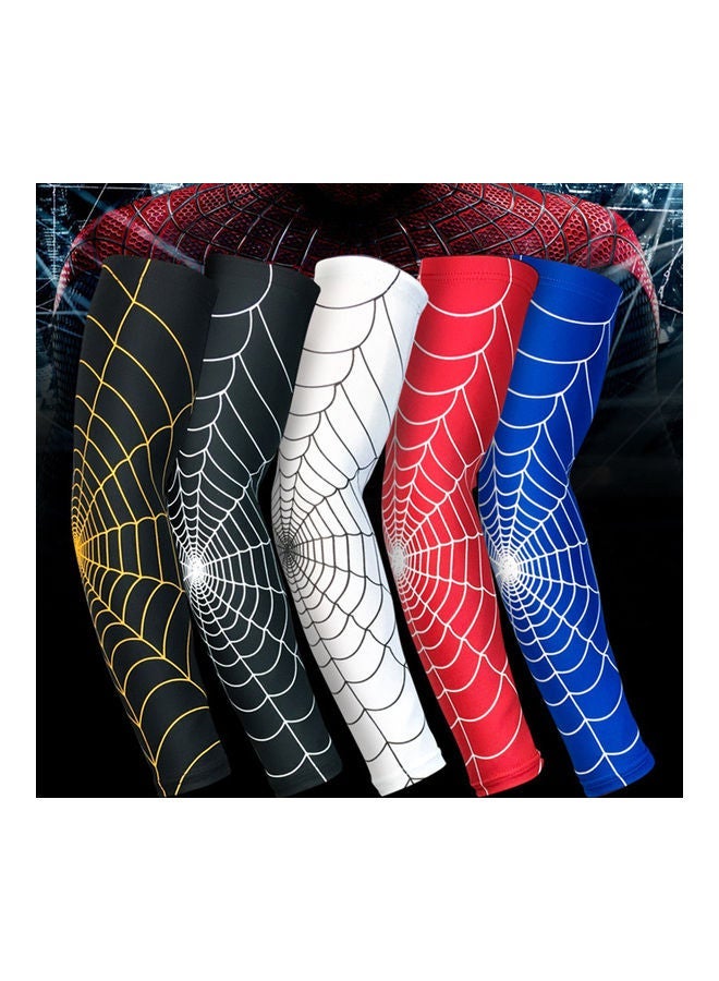 Spider Web Pattern Arm Guard Tennis Badminton Sports Elbow Sleeve Pad Brace 20 x 10 20cm