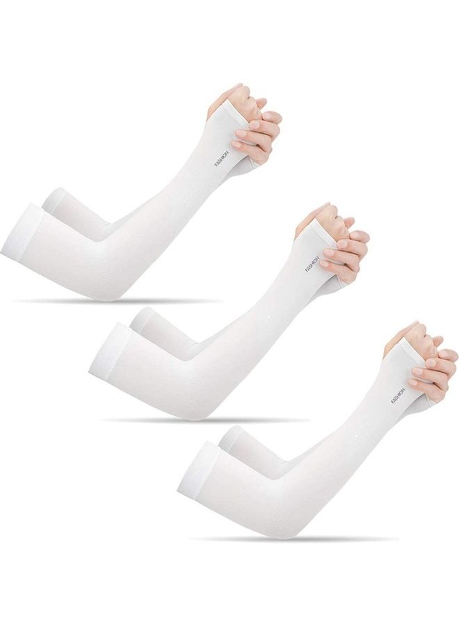 3 -Piece UV Protection Cooling Arm Sleeves with Thumb Hole One Size