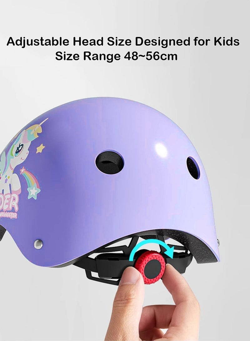 Adjustable Kids Bike Helmet for 3-8 Years Skateboard Helmet with Knee Elbow Pads and Wrist Guard for Roller Skates Cycling