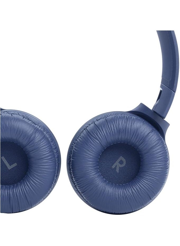 Tune 510Bt Wireless On-Ear Headphones - Pure Bass - 40H Battery - Speed Charge - Fast Usb Type-C - Foldable blue