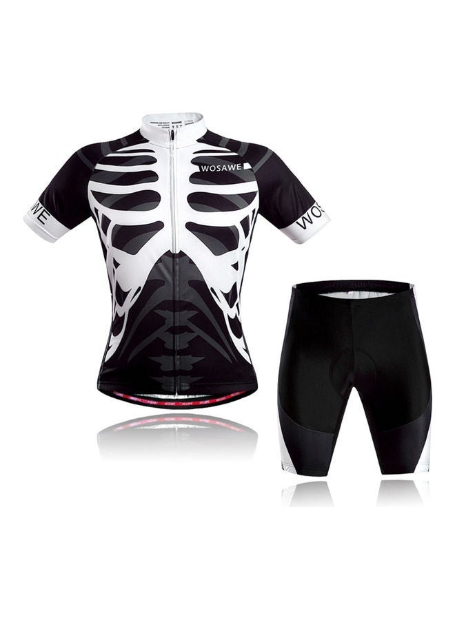 2-Piece Cycling Jersey With Padded Shorts Set XXL