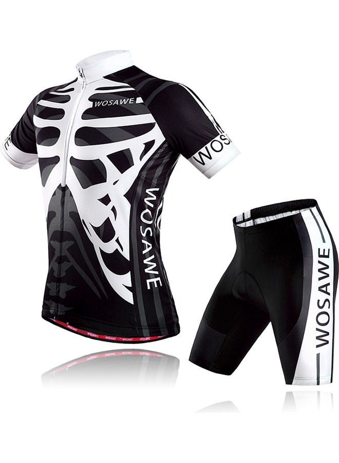 2-Piece Cycling Jersey With Padded Shorts Set XXL